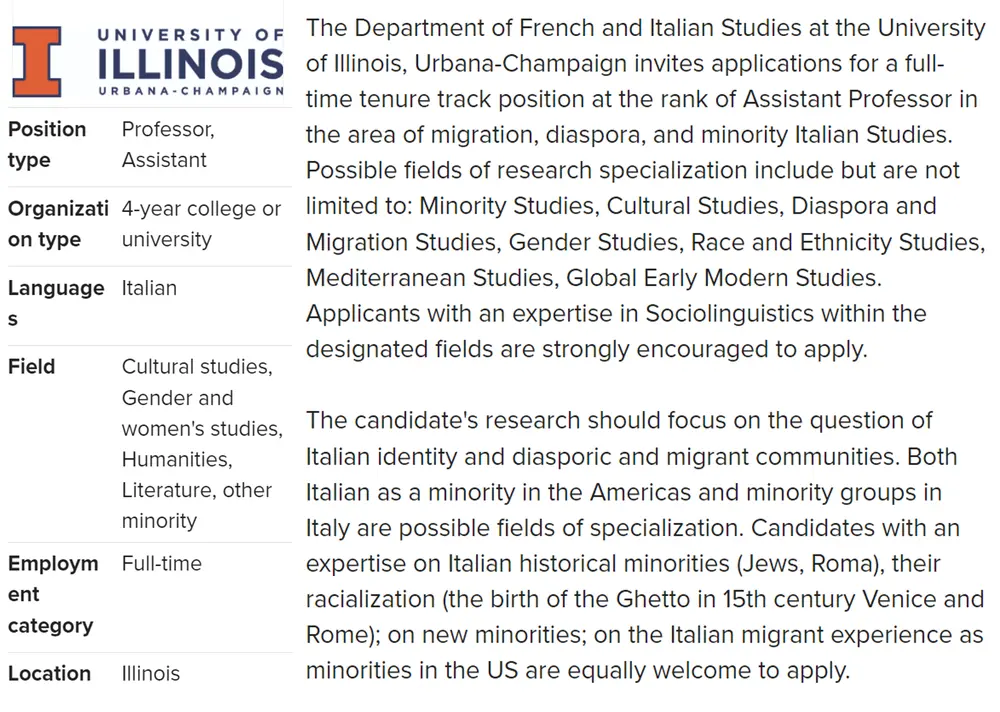 Assistant Professor in Italian Studies